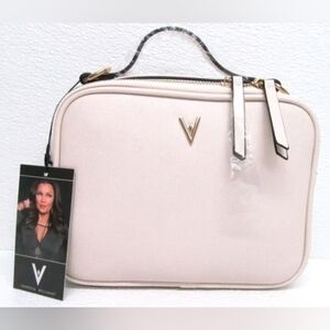 Vanessa Williams Lush Saffiano Leather Crossbody Camera Bag Off White NWT $99